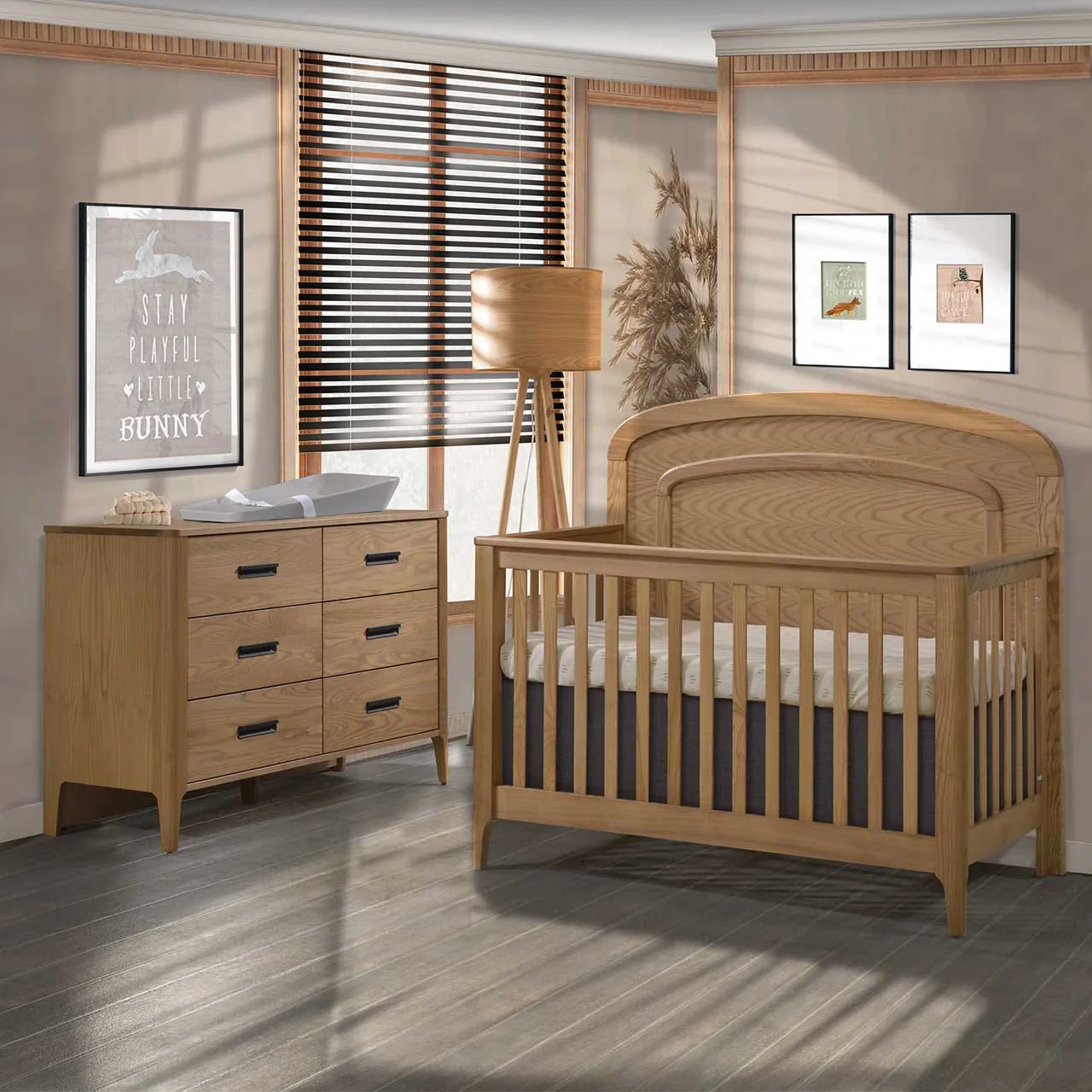 Natart Palo ''5-in-1'' Convertible Crib with Arched Molding (w/out rails) - Image 3