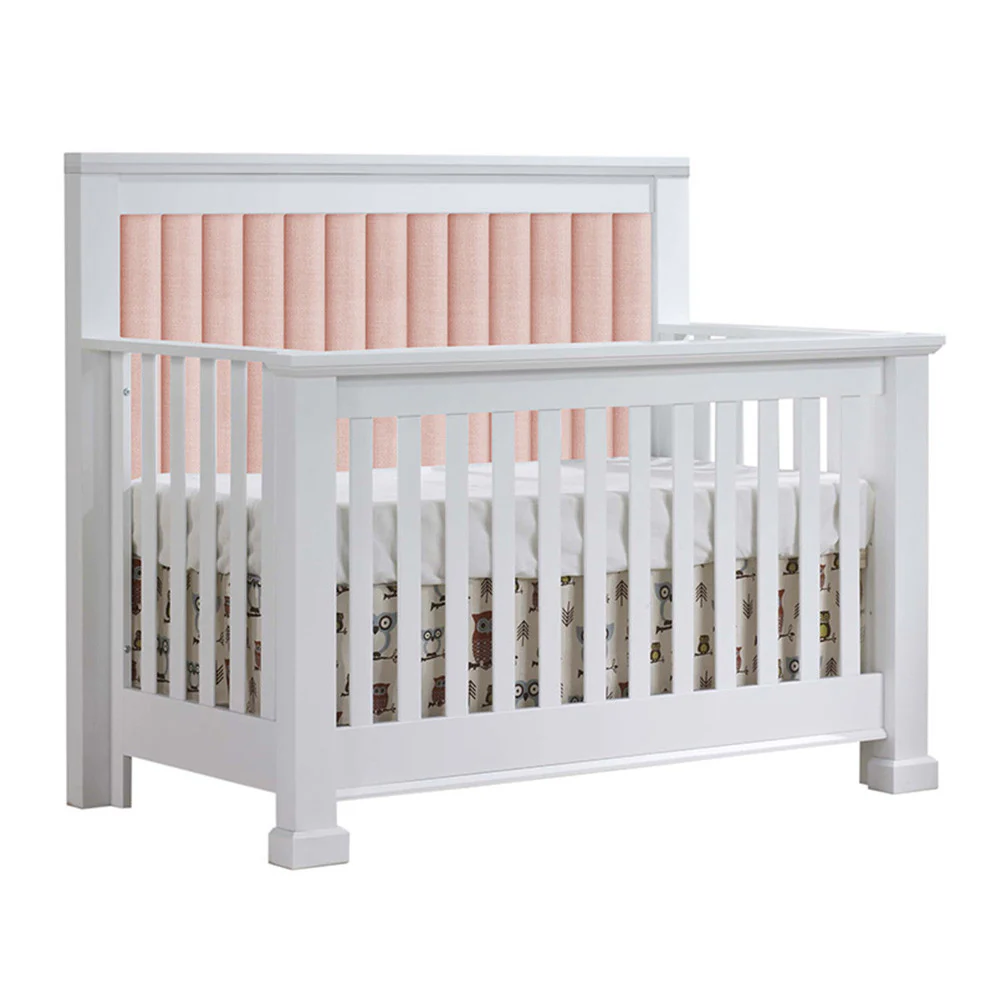 Natart Taylor ''5-in-1'' Convertible Crib with Channel Tufted Panel Blush (w/out rails) - Image 3