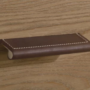 Natart Toscano Drawer Handles in Dark Brown Leather