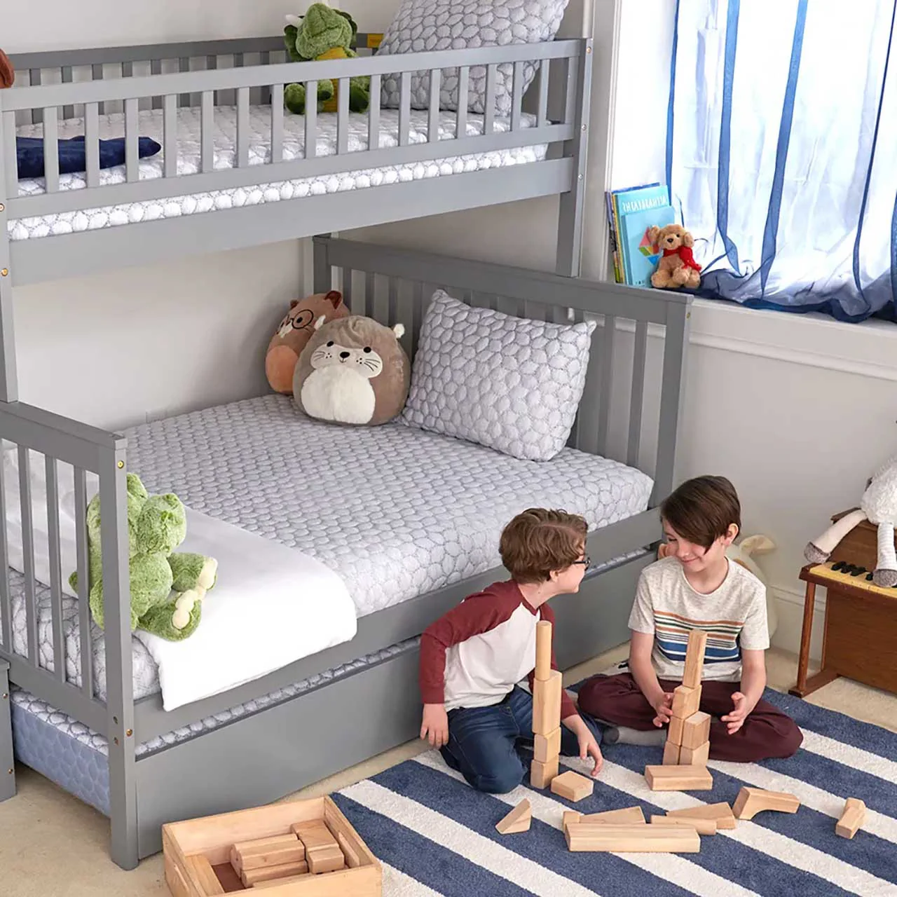 Lullaby Earth Full DREAM EASY Kids Mattress w/Waterproof Cover - Blue Leaf - Image 5