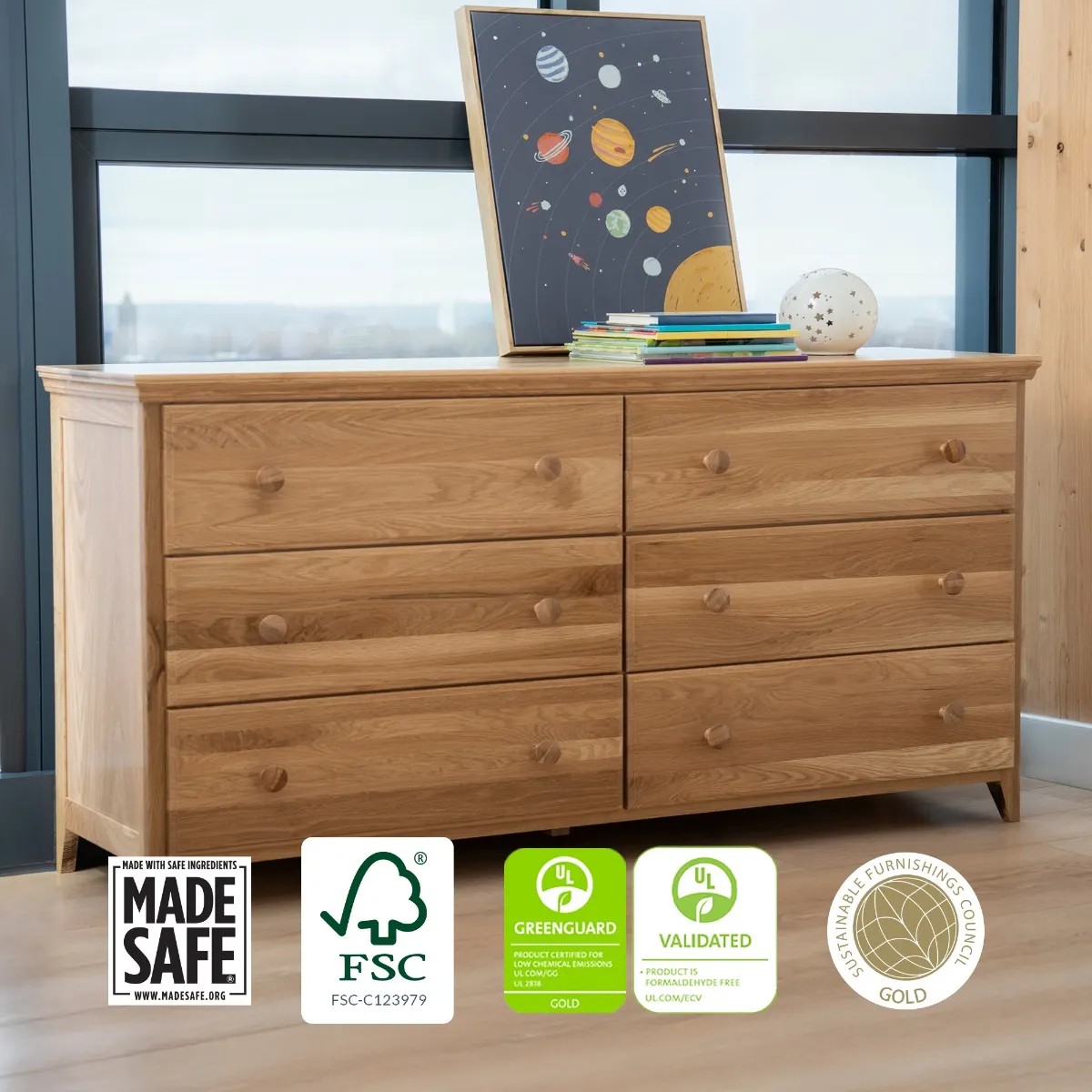 Naturepedic Savona Kids FSC Certified Oak Dresser