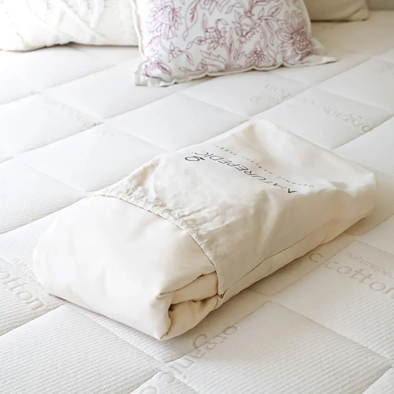 Naturepedic Waterproof Twin XL Fitted Pad - Natural - Image 3