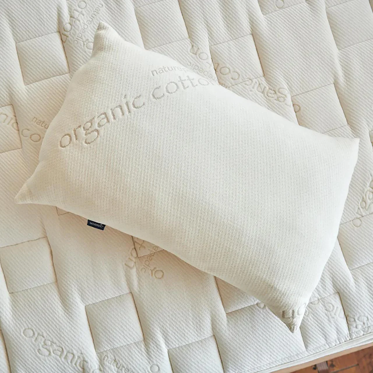 Naturepedic Standard Low-Fill PLA Pillow with Cotton Fabric in Natural - Image 4