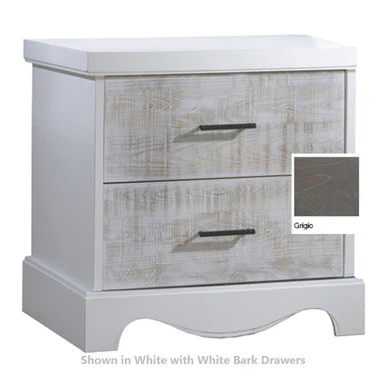 NEST Matisse Collection Nightstand in Grigio and White Bark - Image 2