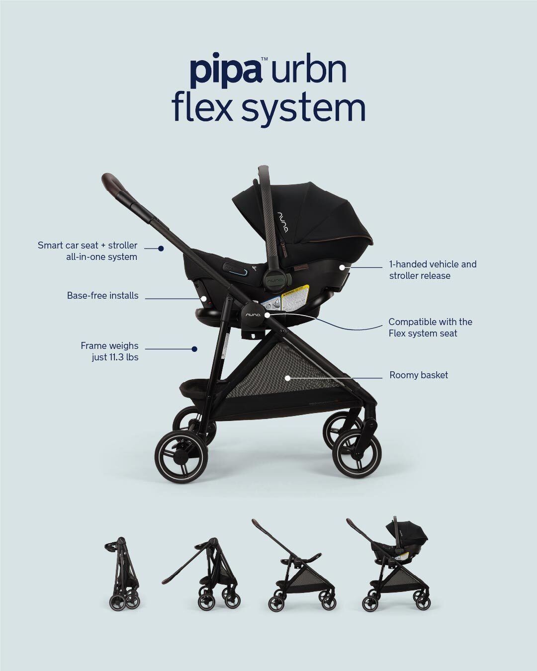 Nuna PIPA™ urbn Flex System™ In Caviar - Image 5