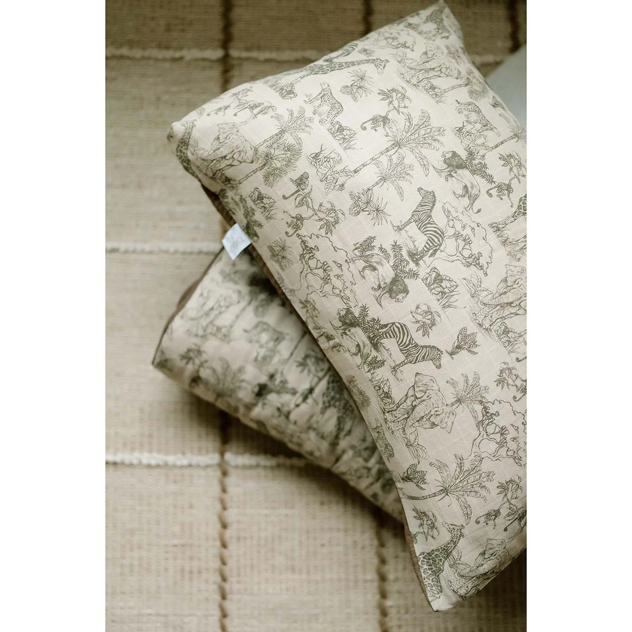 Oilo Vintage Safari Nursery - Premium Muslin Crib Quilt & Sham Set - Image 4