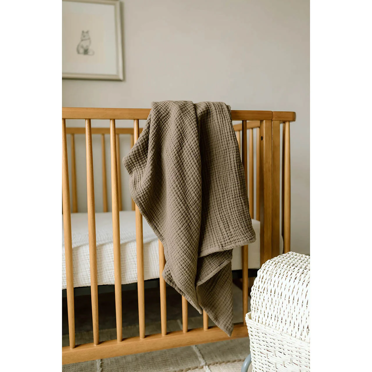 Oilo Fable Blanket- Swaddle 2 Pack Bark/Sea Moss Organic 4-Way Muslin - Image 4