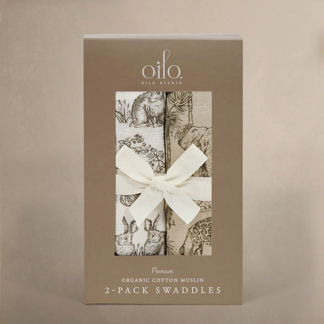 Oilo Fable Blanket- Swaddle 2 Pack- Vintage Safari/Woodland Organic Muslin - Image 5