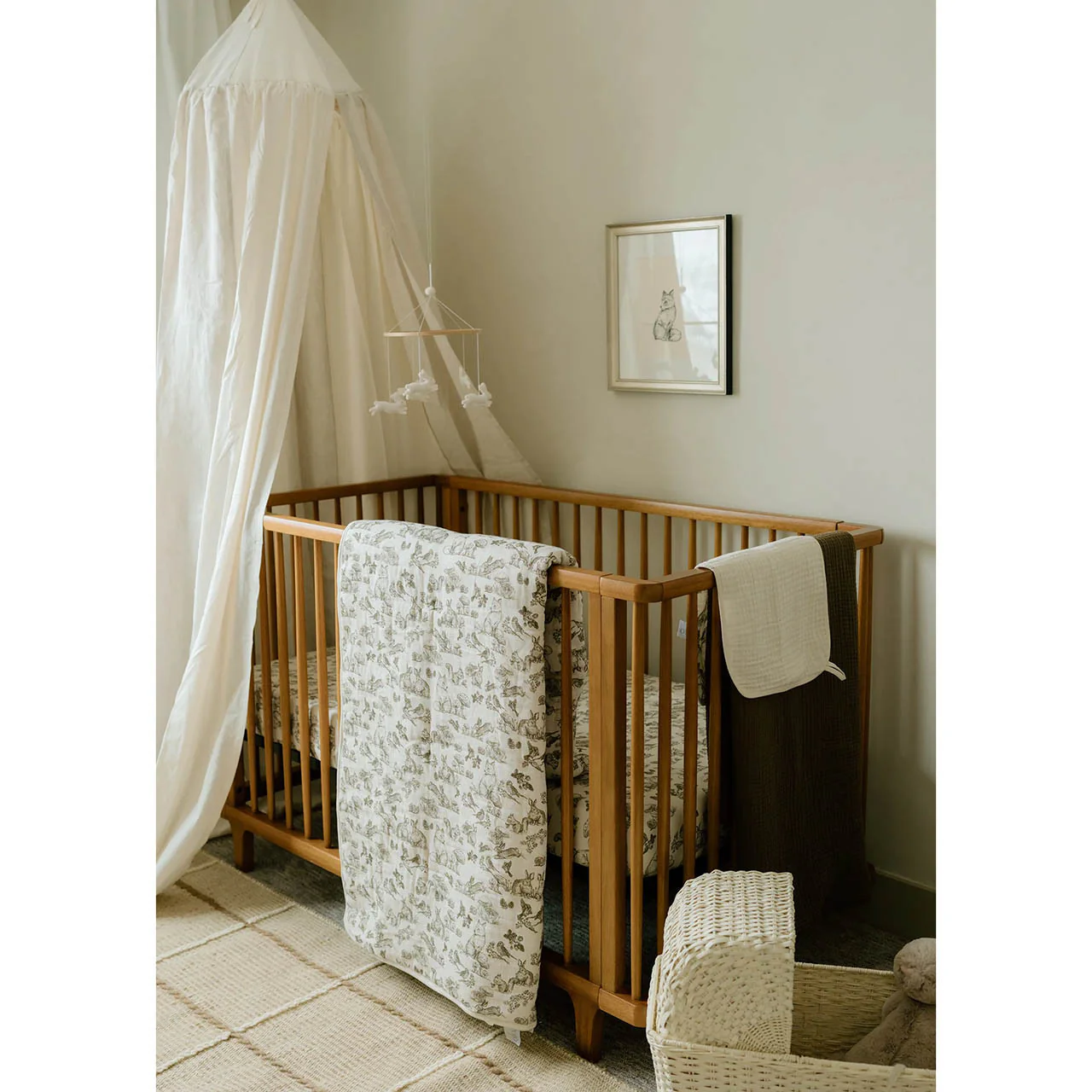 Oilo Fable Crib Sheet- Woodland Organic Jersey - Image 3