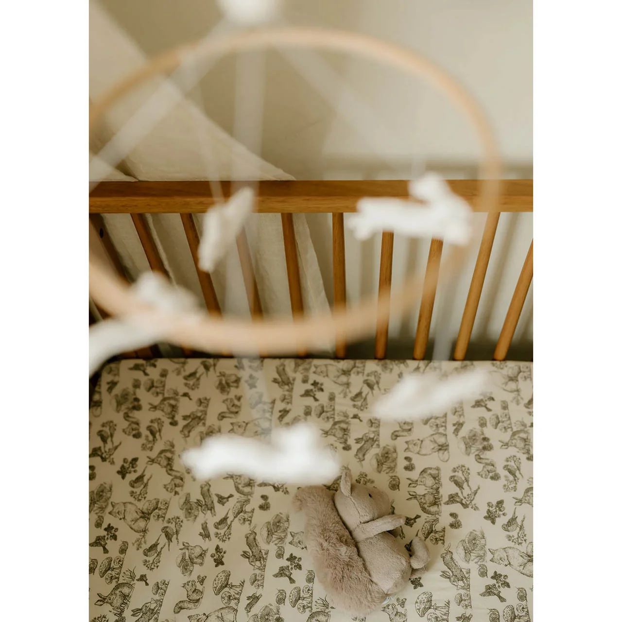 Oilo Fable Crib Sheet- Woodland Organic Jersey - Image 4