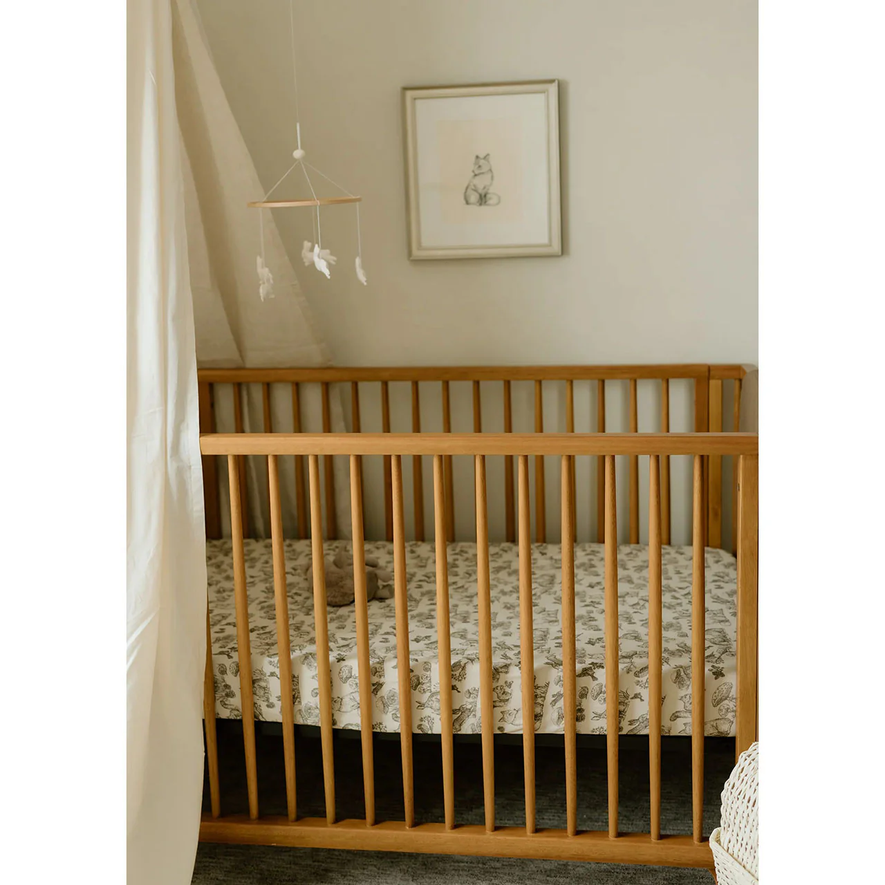 Oilo Fable Crib Sheet- Woodland Organic Jersey - Image 5