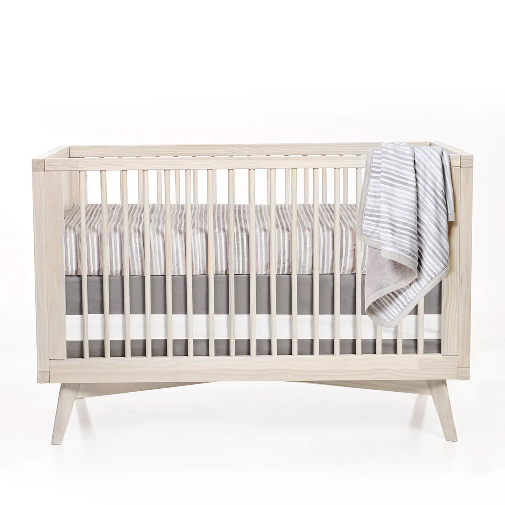 Oilo Stone Woven Cotton Band Crib Skirt - Image 3
