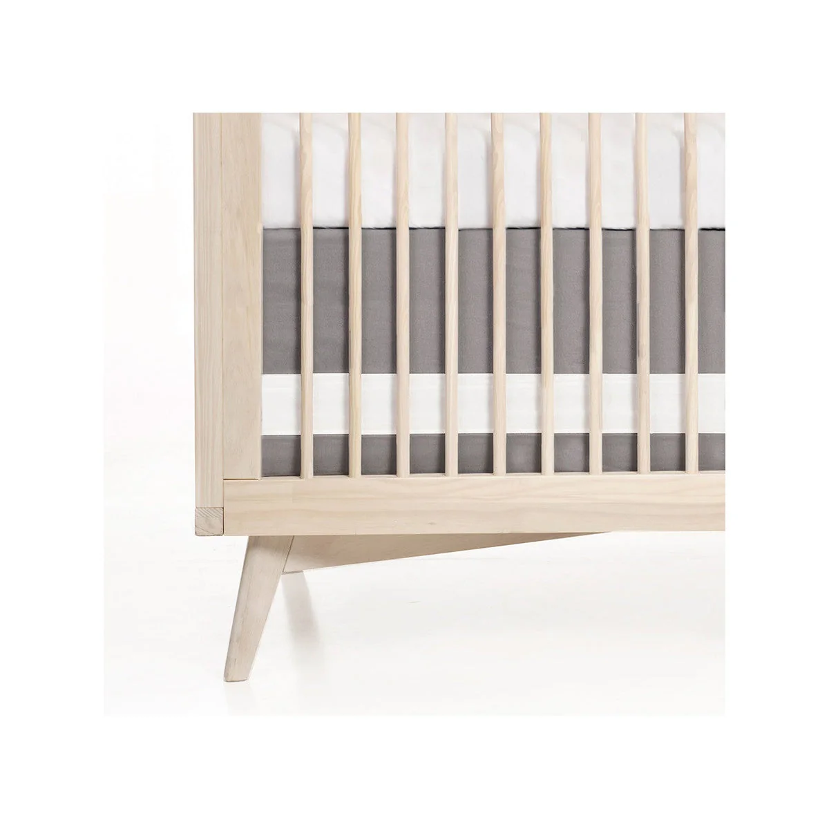 Oilo Stone Woven Cotton Band Crib Skirt - Image 4