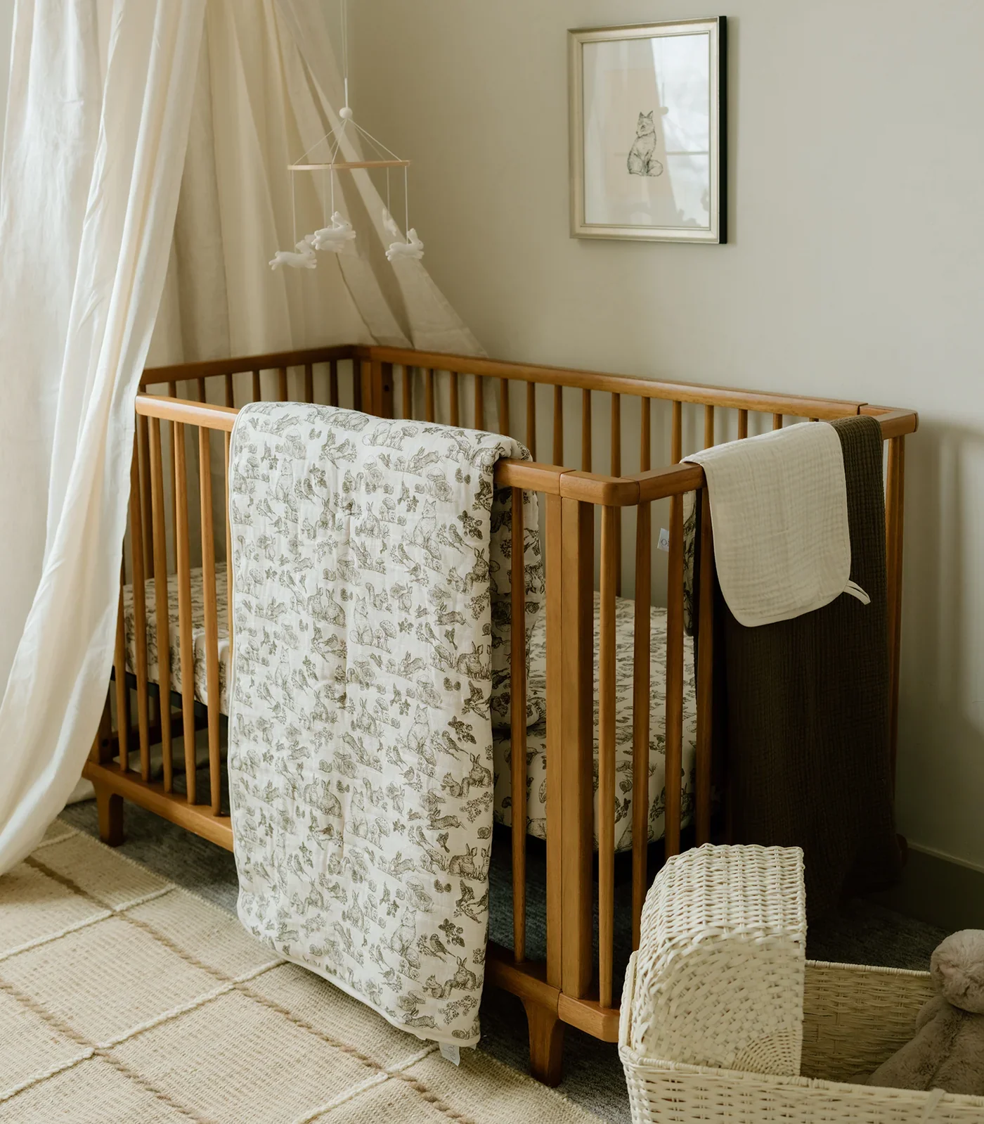 Oilo Woodland Nursery - Cuddle Plush Infant Blanket - Image 3