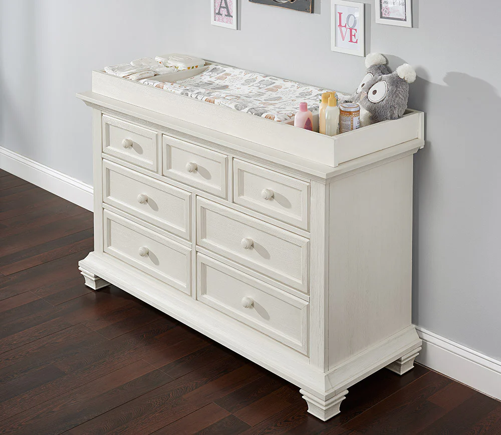 Oxford Baby Cottage Cove Collection Changing Topper in Vintage White - Image 4