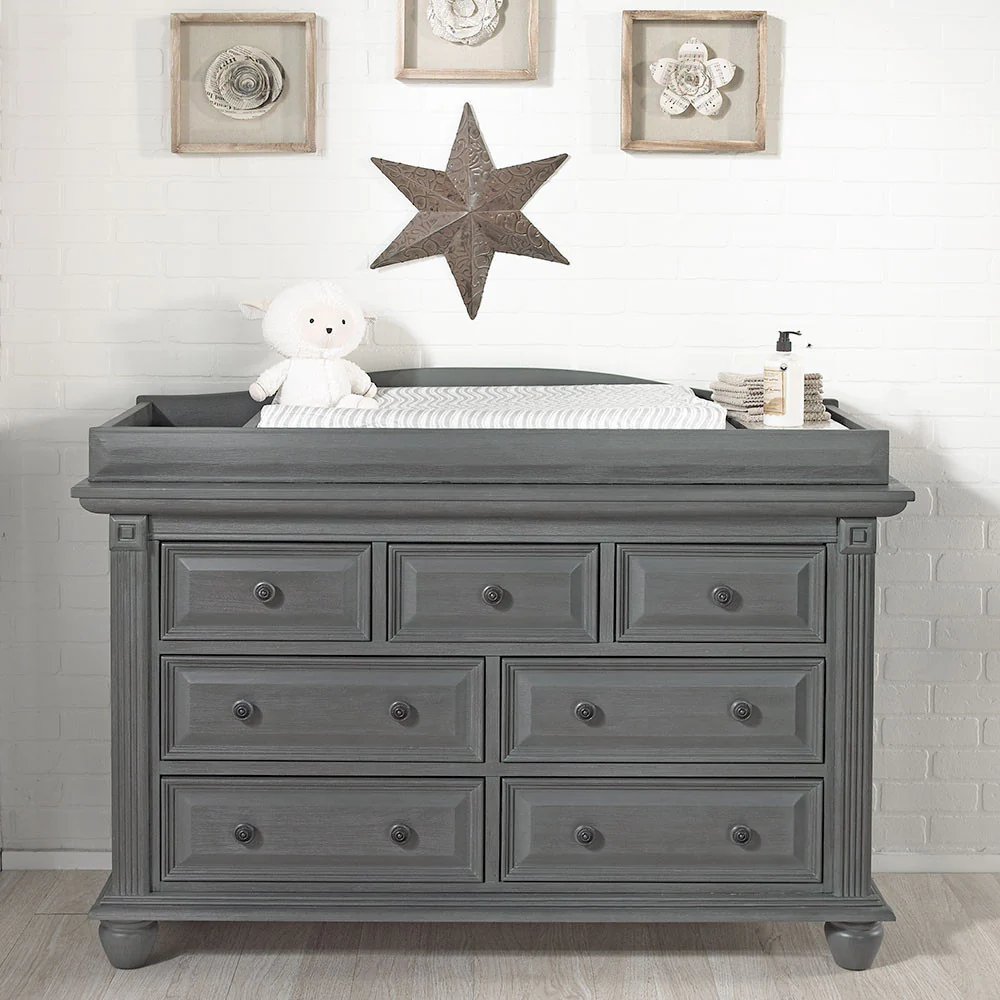 Oxford Baby London Lane 2 Piece Nursery Set - Crib & Dresser in Arctic Gray - Image 9