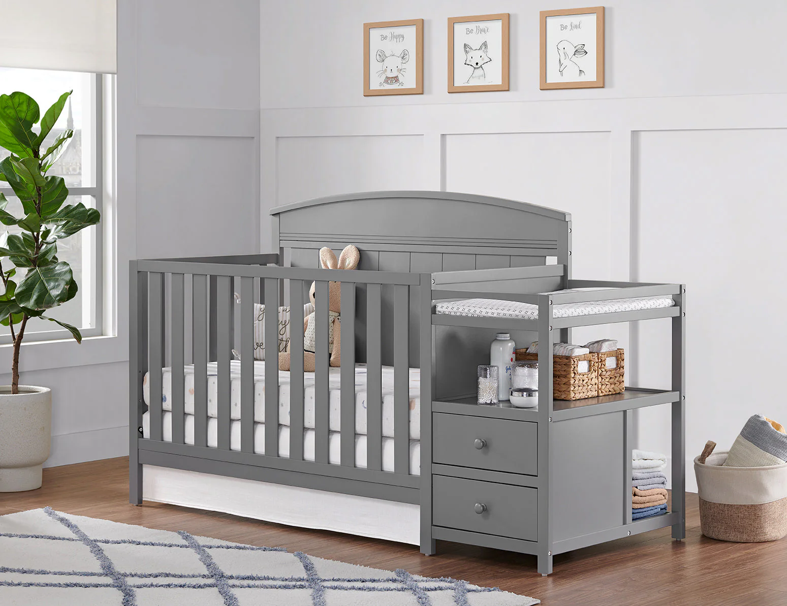 Oxford Baby Pearson Crib and Changer - Dove Gray - Image 6