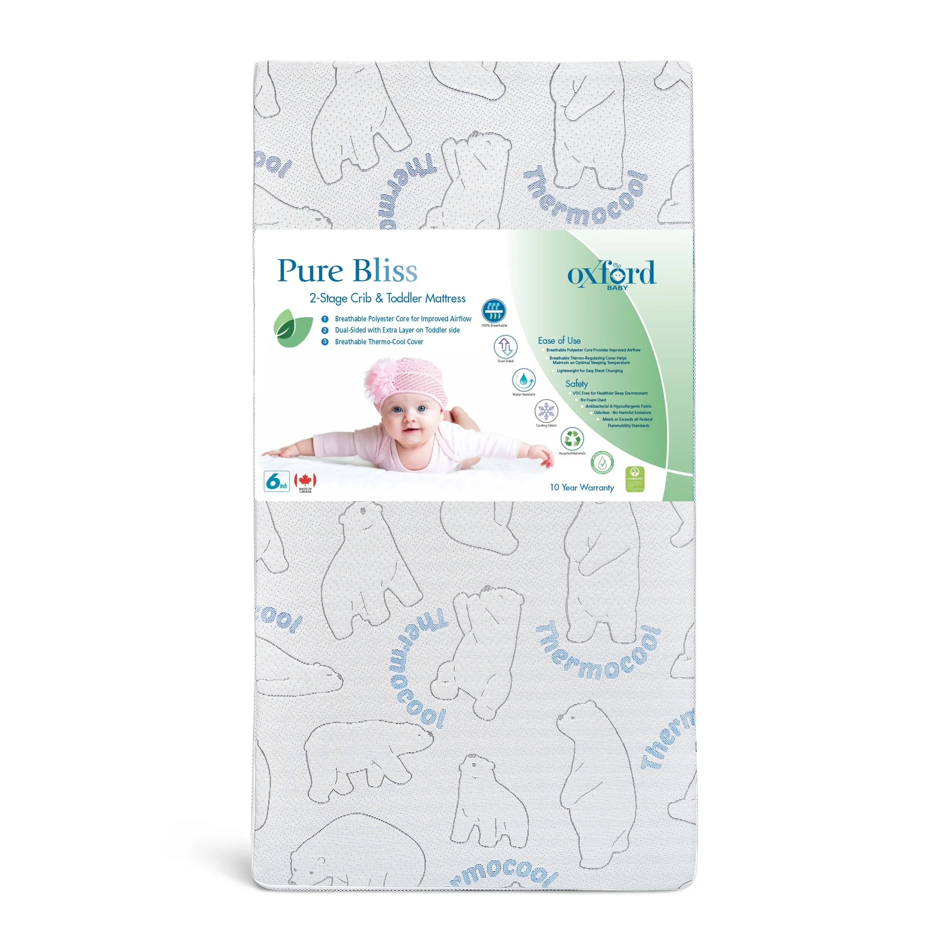 Oxford Baby Pure Bliss Dual Stage Crib Mattress - Image 2