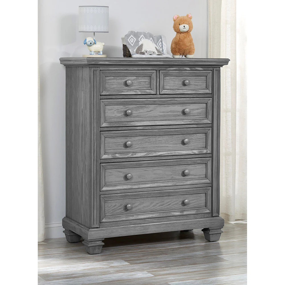 Soho Baby Richmond 6 Drawer Chest in Brushed Gray - Image 3