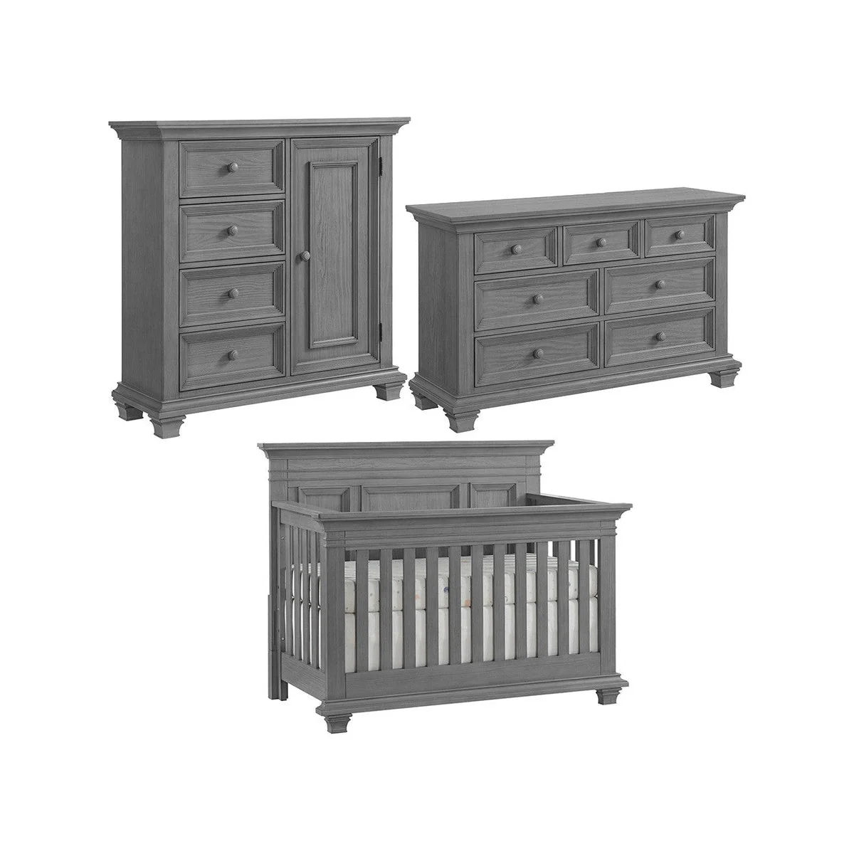 Oxford Baby Weston 3 Piece Nursery Set in Dusk Gray - Image 10