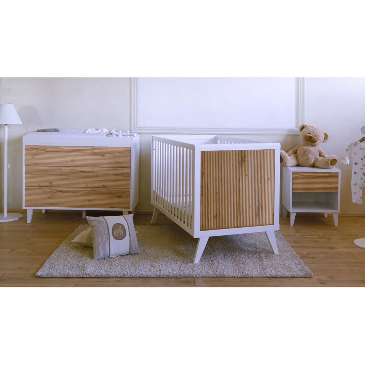 Pali Caravaggio Nightstand Deluxe - White/Biscotti - Image 3