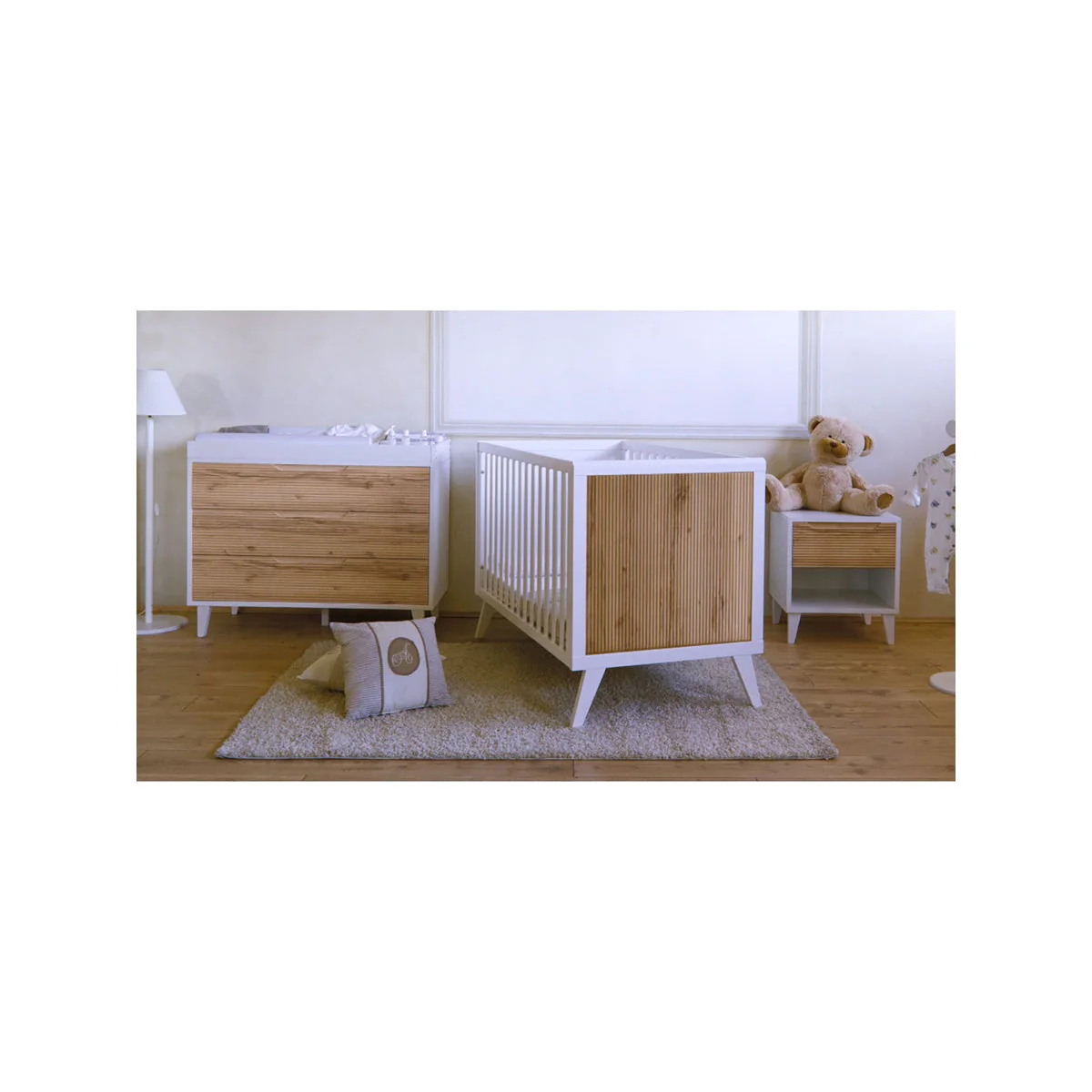 Pali Caravaggio Nightstand Deluxe - White/Biscotti - Image 5
