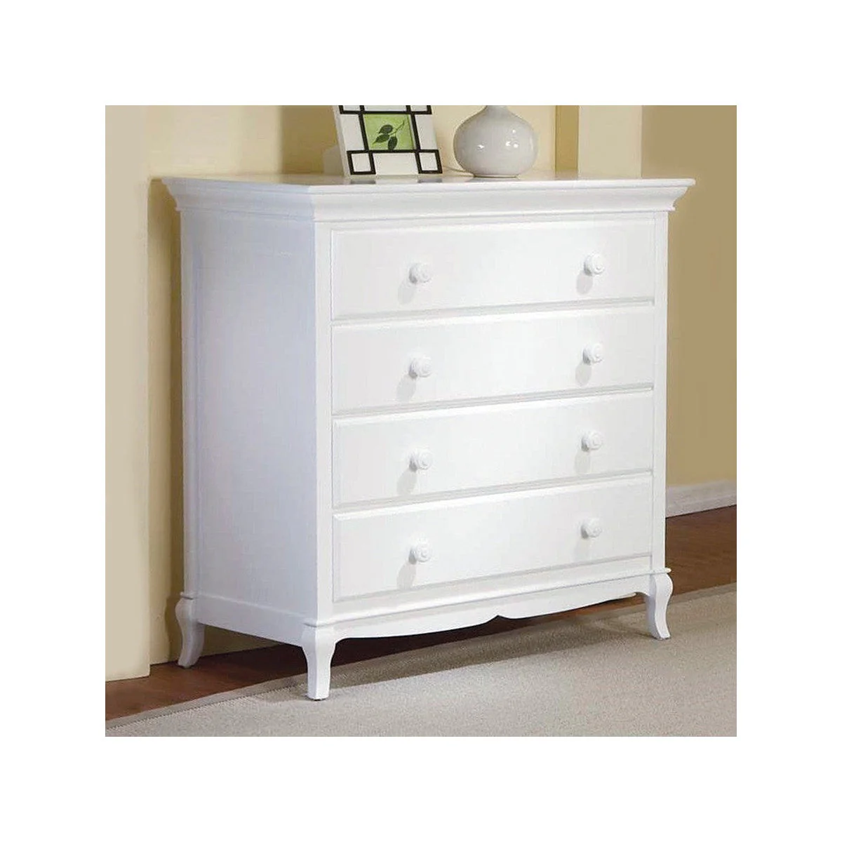 Pali Mantova Collection 4 Drawer Dresser in White - Image 3