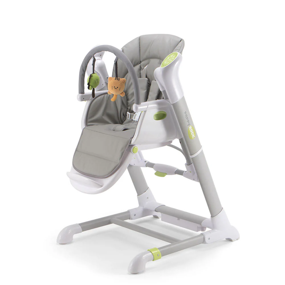 Pali Pappy Rock High Chair and Swing in Pearl Gray - Image 4