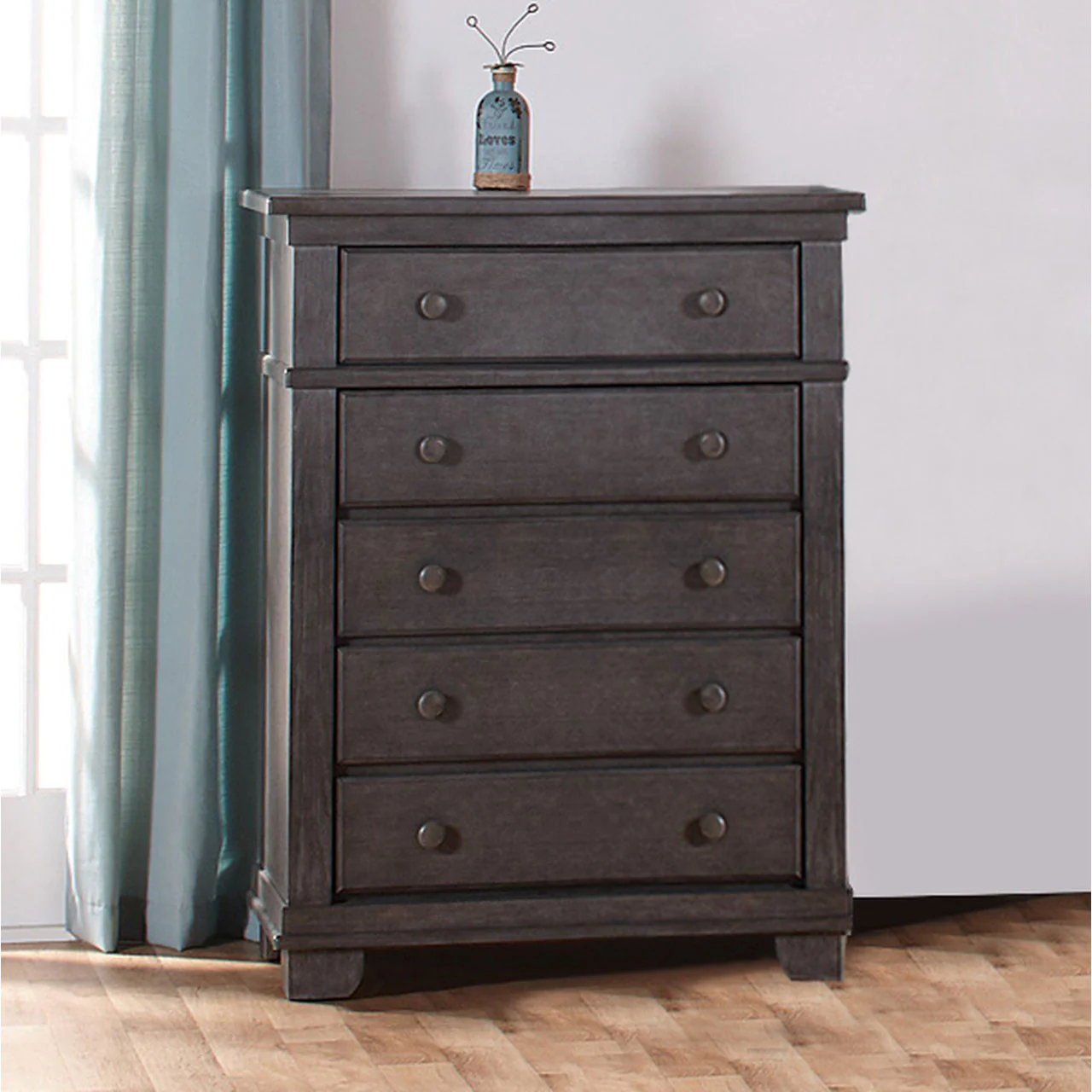 Pali 5 Drawer Dresser in Distressed Granite - Image 3