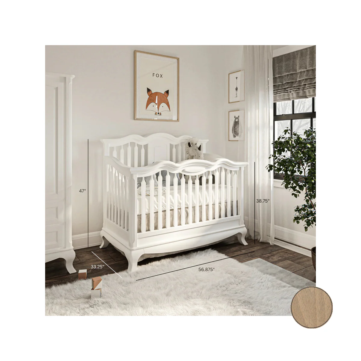 Romina Cleopatra Convertible crib w/ Open Back - Image 10