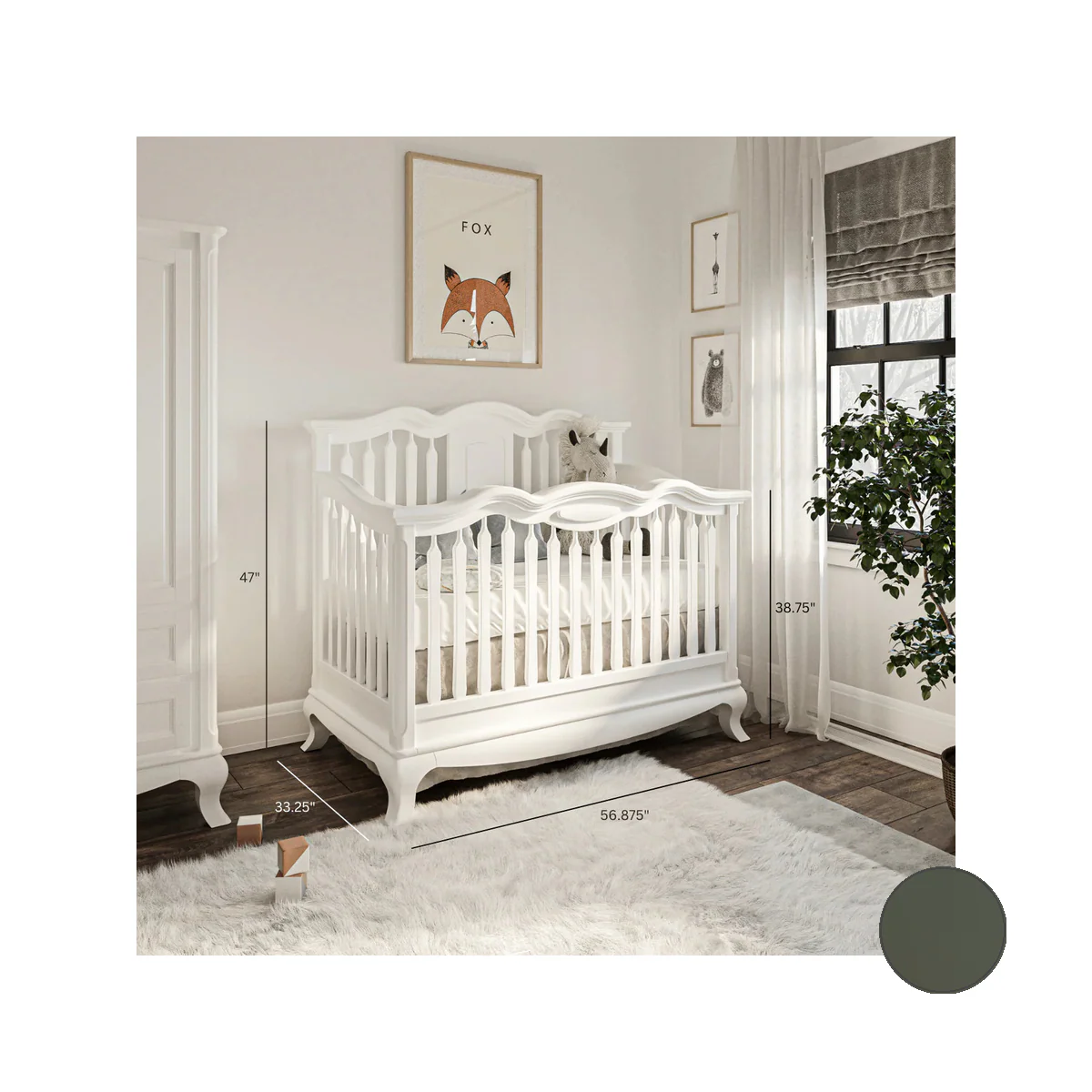 Romina Cleopatra Convertible crib w/ Open Back - Image 11