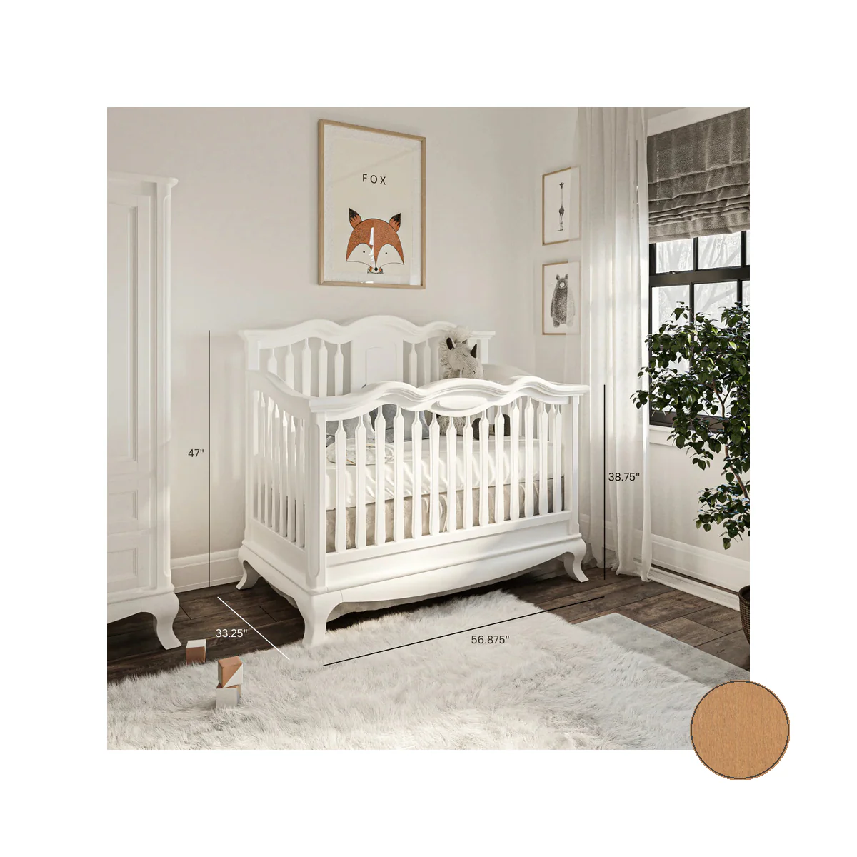 Romina Cleopatra Convertible crib w/ Open Back - Image 14