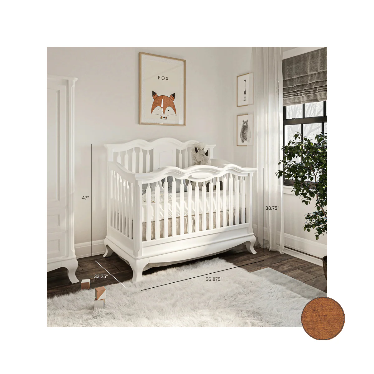 Romina Cleopatra Convertible crib w/ Open Back - Image 15