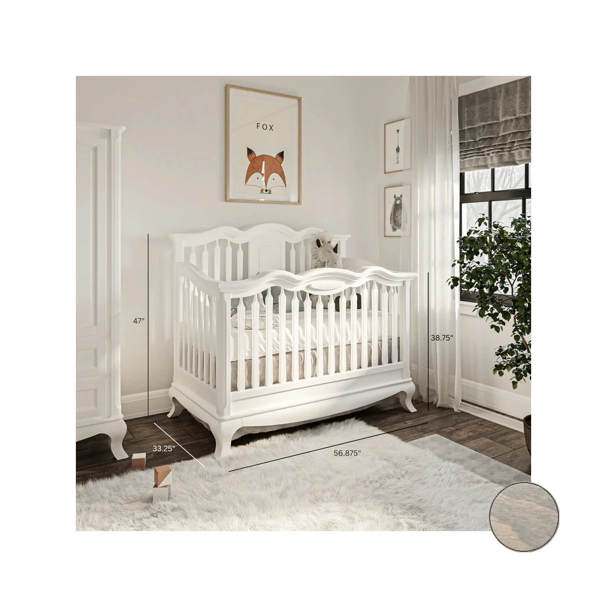 Romina Cleopatra Convertible crib w/ Open Back - Image 16