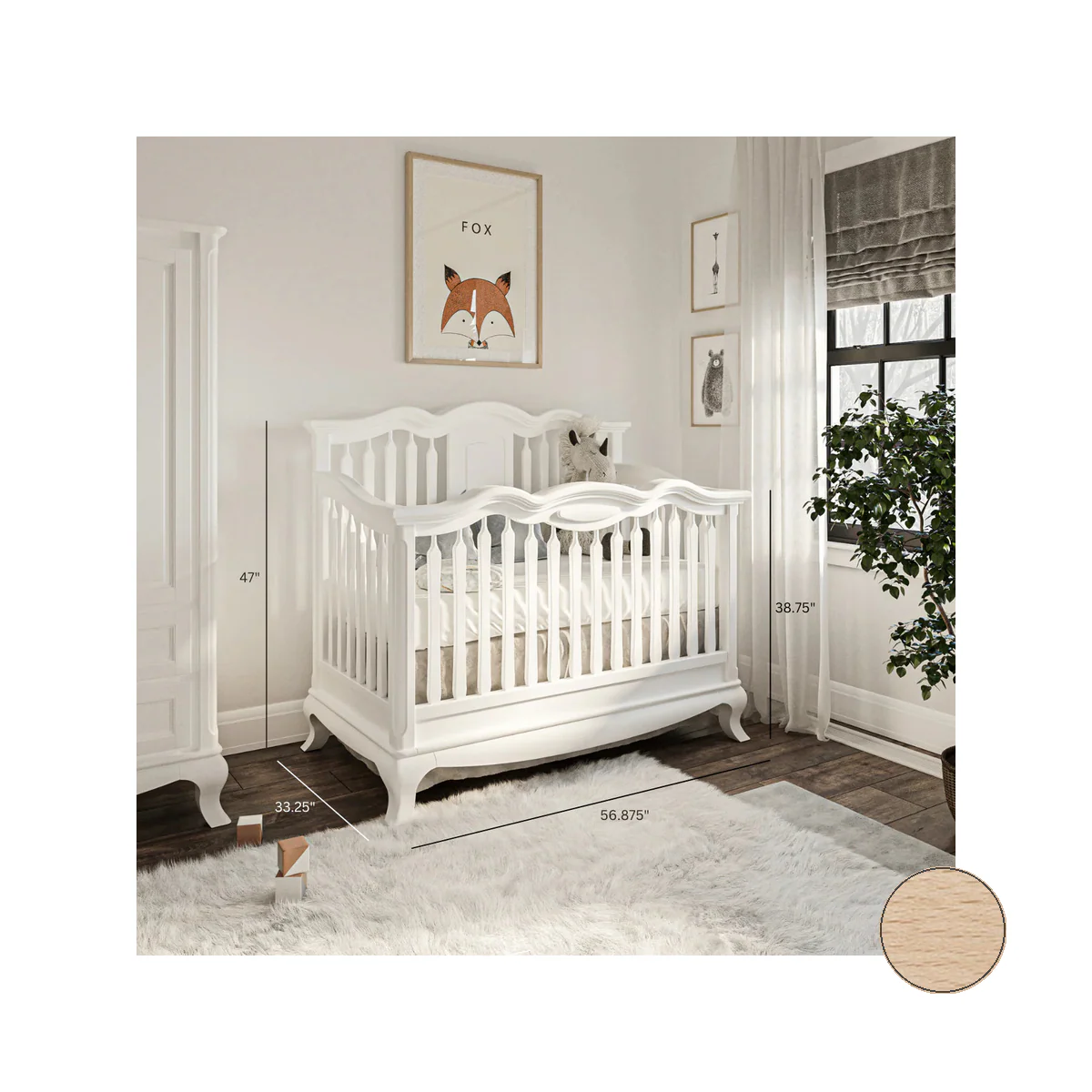 Romina Cleopatra Convertible crib w/ Open Back - Image 17