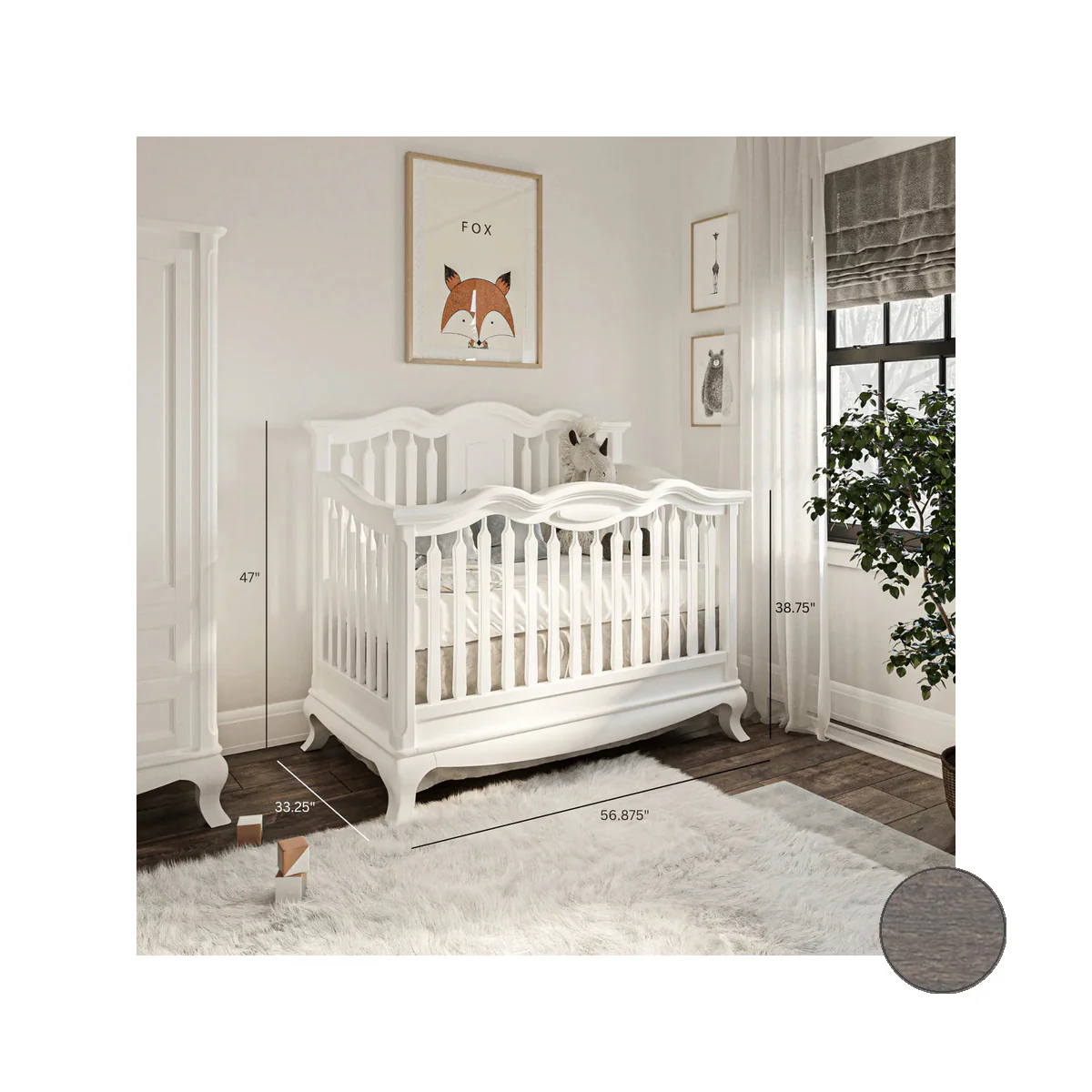 Romina Cleopatra Convertible crib w/ Open Back - Image 20