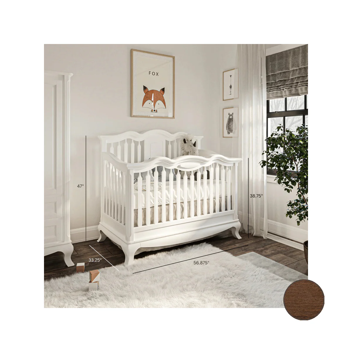 Romina Cleopatra Convertible crib w/ Open Back - Image 21