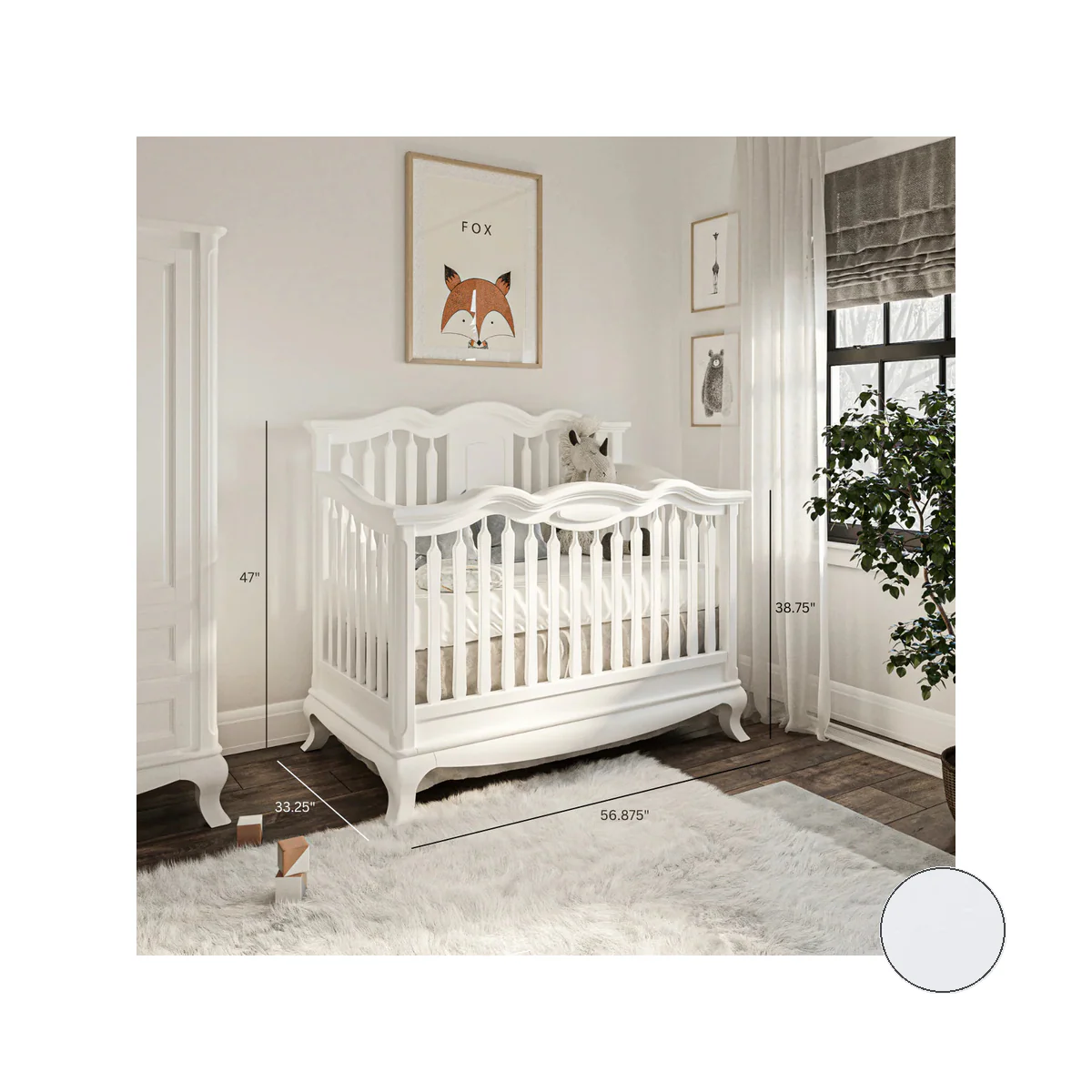 Romina Cleopatra Convertible crib w/ Open Back - Image 22