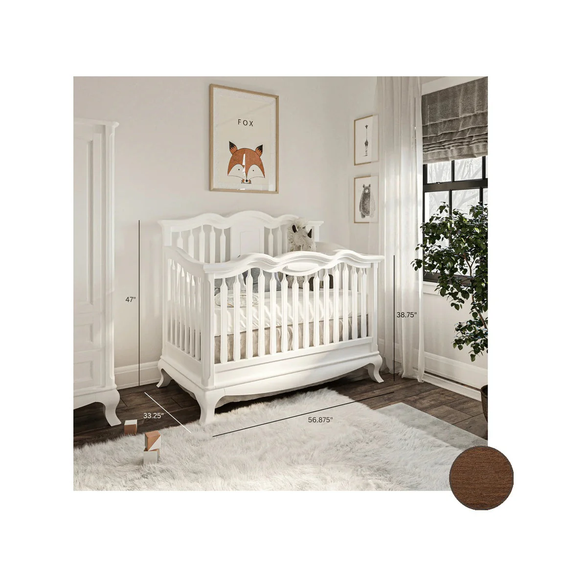 Romina Cleopatra Convertible crib w/ Open Back - Image 23