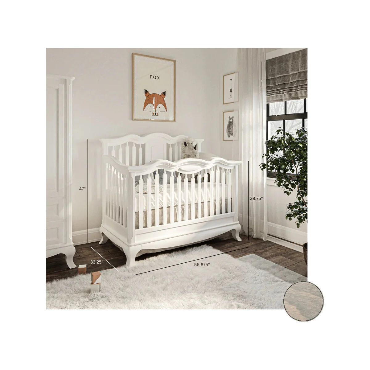 Romina Cleopatra Convertible crib w/ Open Back - Image 27