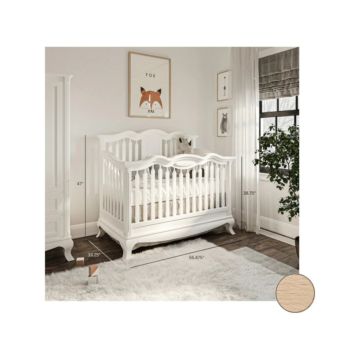 Romina Cleopatra Convertible crib w/ Open Back - Image 30