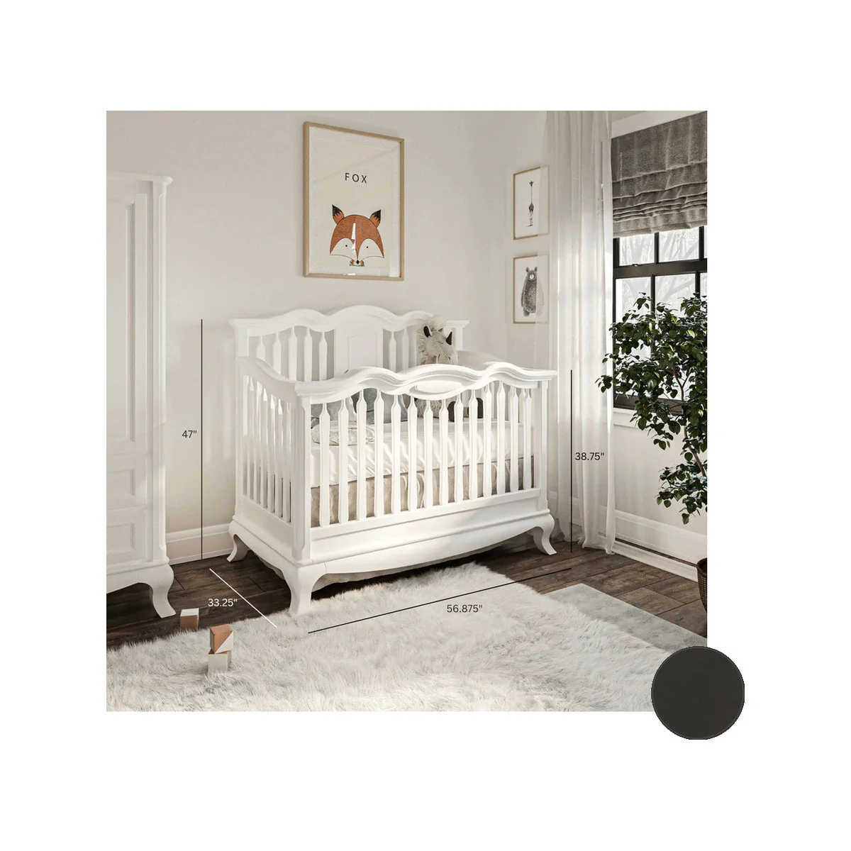 Romina Cleopatra Convertible crib w/ Open Back - Image 31