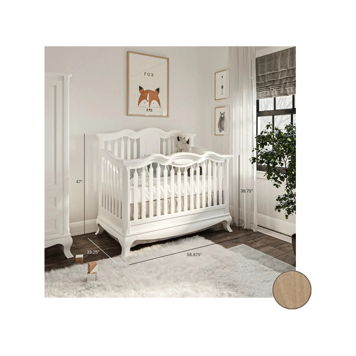 Romina Cleopatra Convertible crib w/ Open Back - Image 34