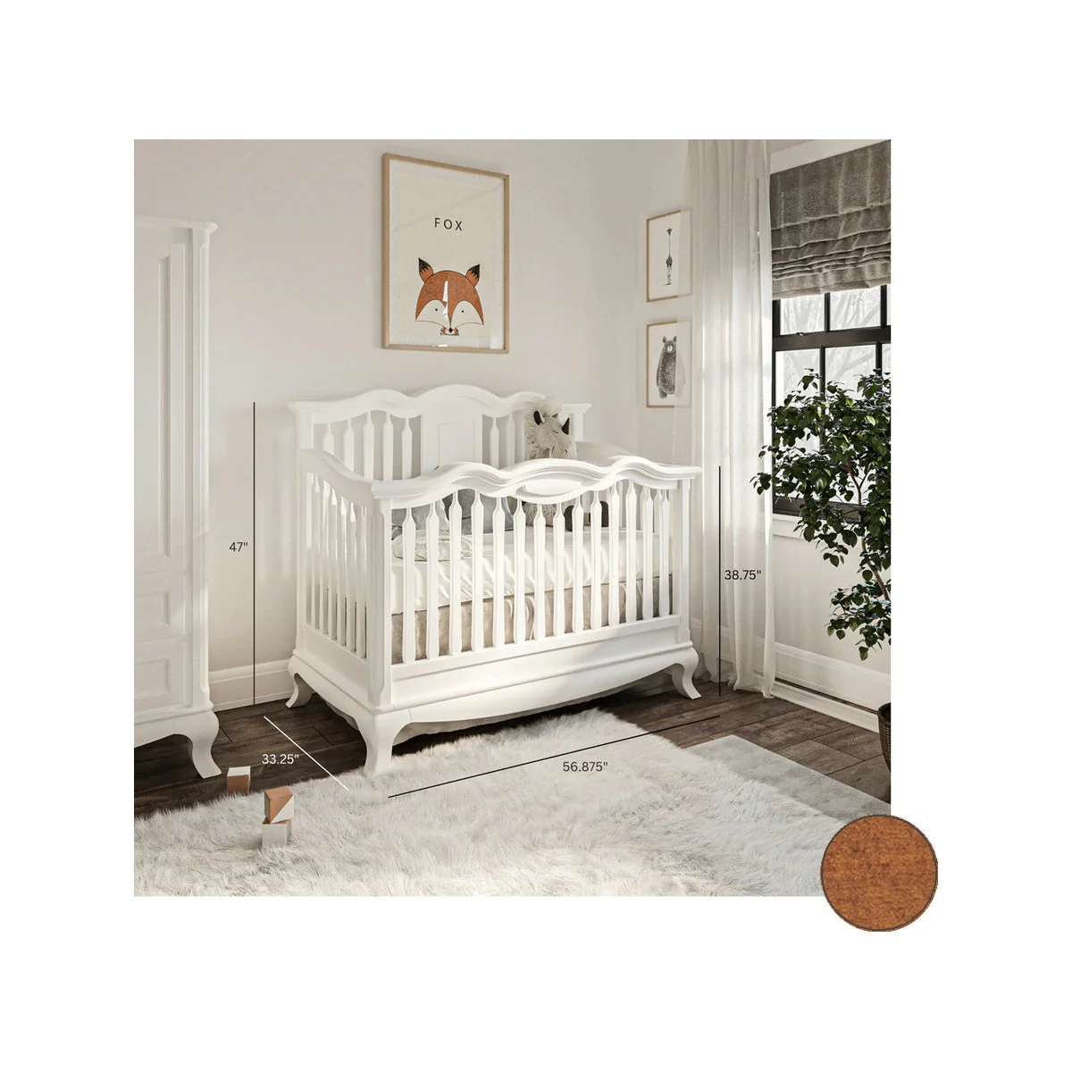 Romina Cleopatra Convertible crib w/ Open Back - Image 35