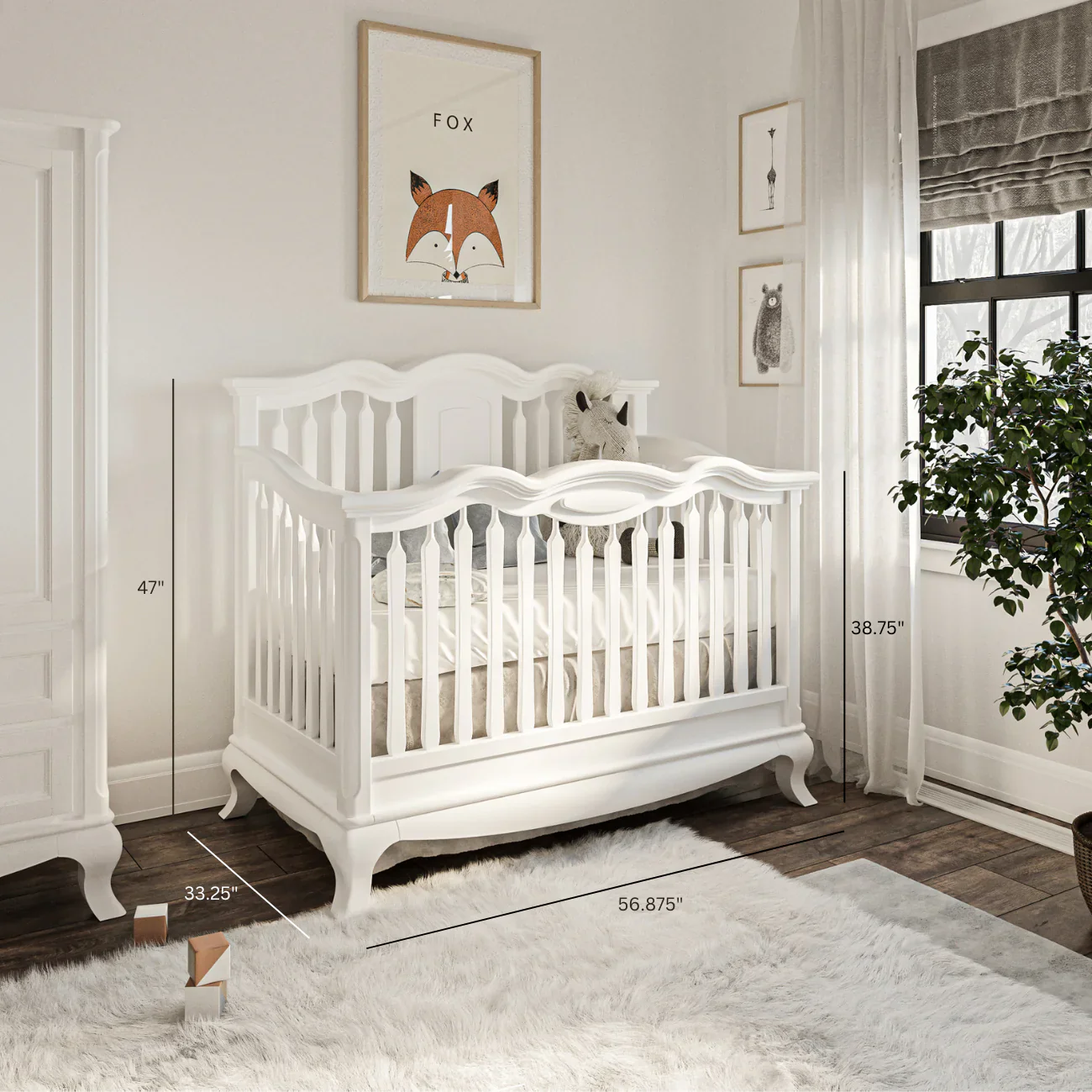 Romina Cleopatra Convertible crib w/ Open Back - Image 4