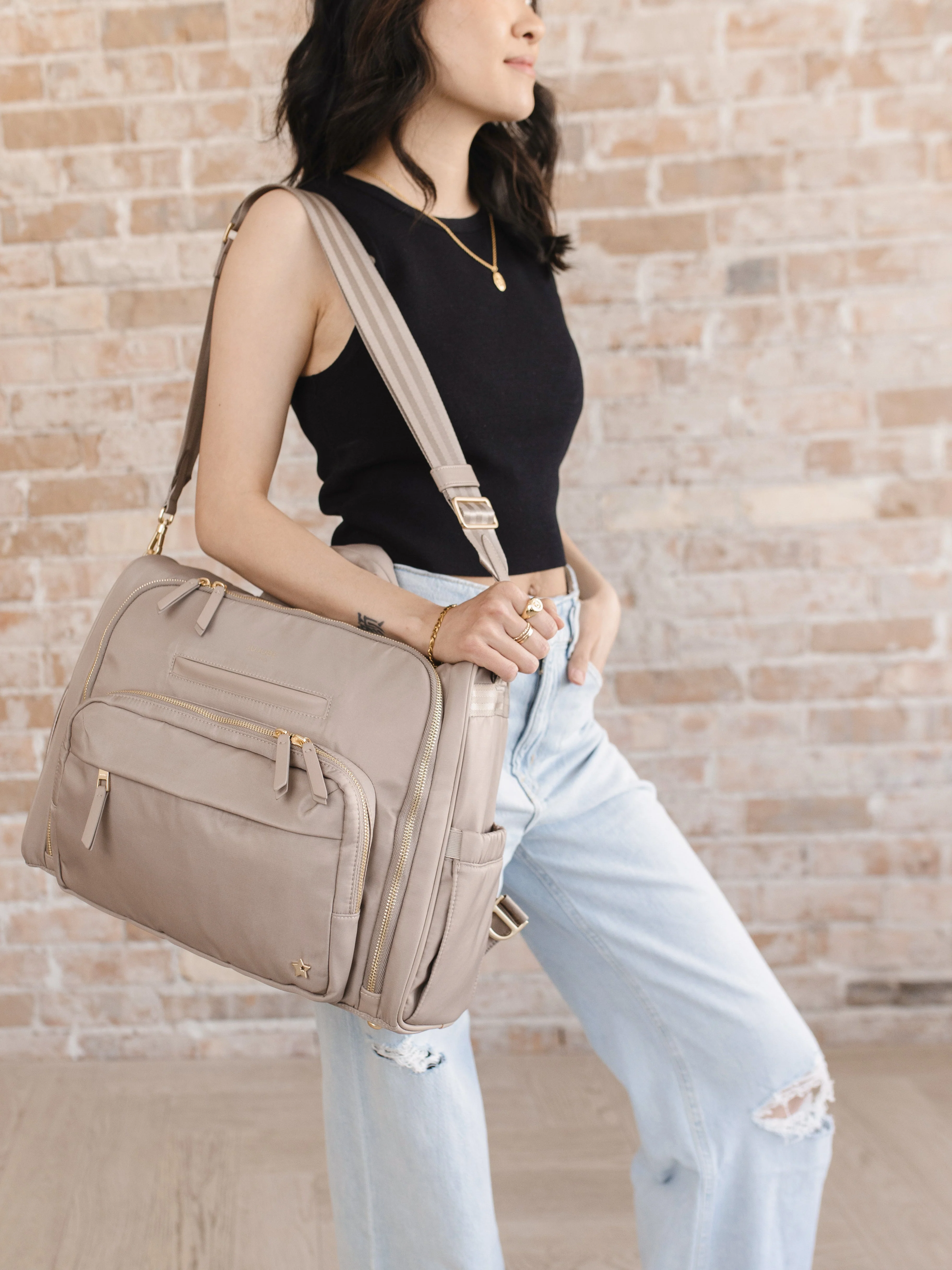 JuJuBe Satchel Diaper Bag - Taupe - Image 7