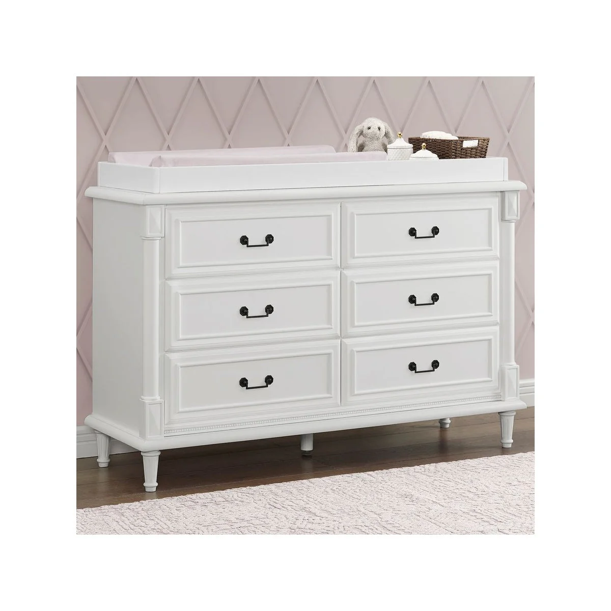 Simmons Kids Juliette 6 Drawer Dresser with Changing Toppper - Image 2