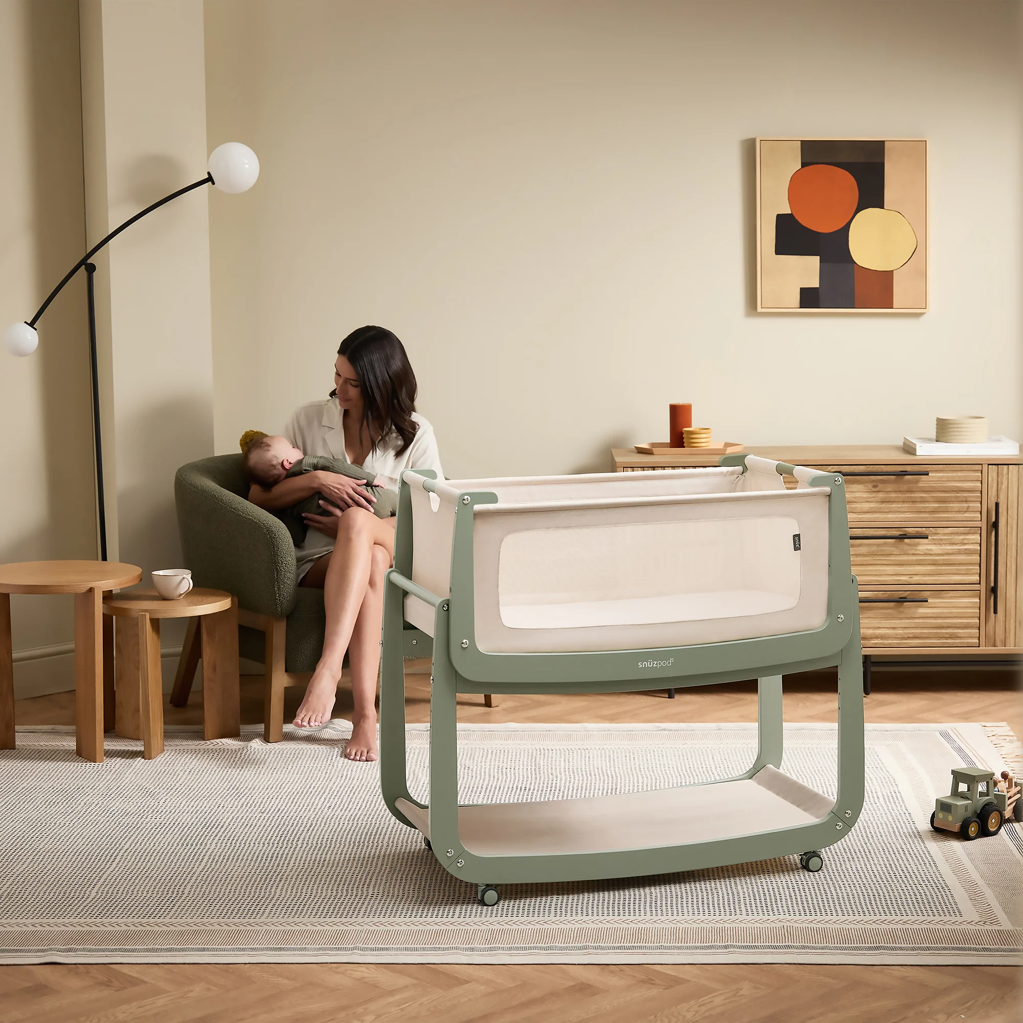 Snuz SnuzPod5 Bedside Bassinet Sage - Image 6