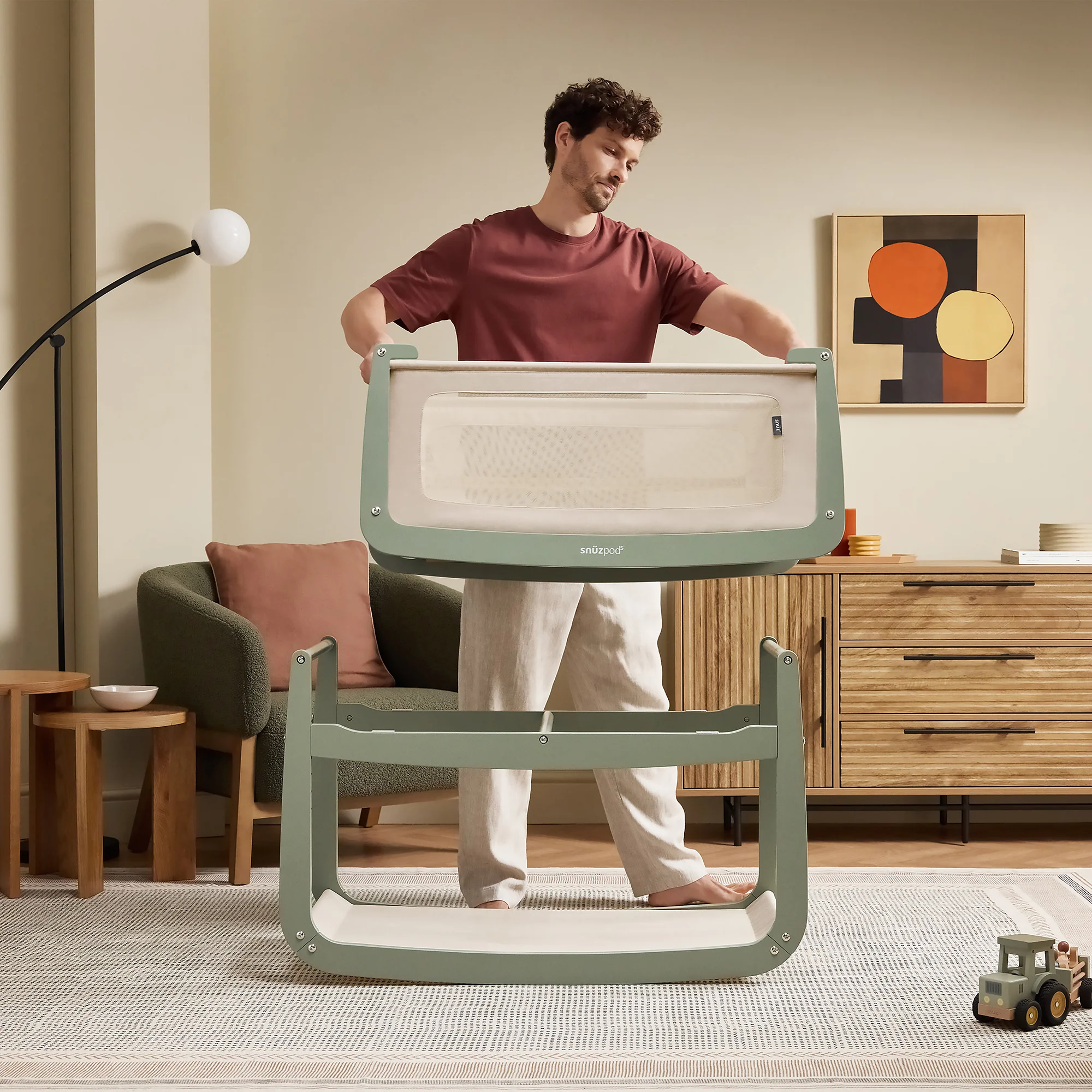 Snuz SnuzPod5 Bedside Bassinet Sage - Image 7