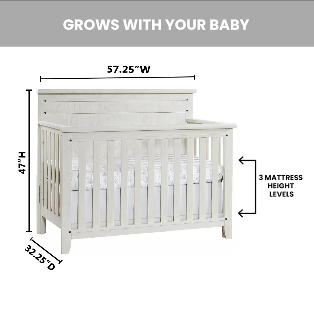 Soho Baby Ellison 4 In 1 Convertible Crib - Rustic White - Image 8